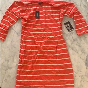 Express size M salmon and white stripe dress